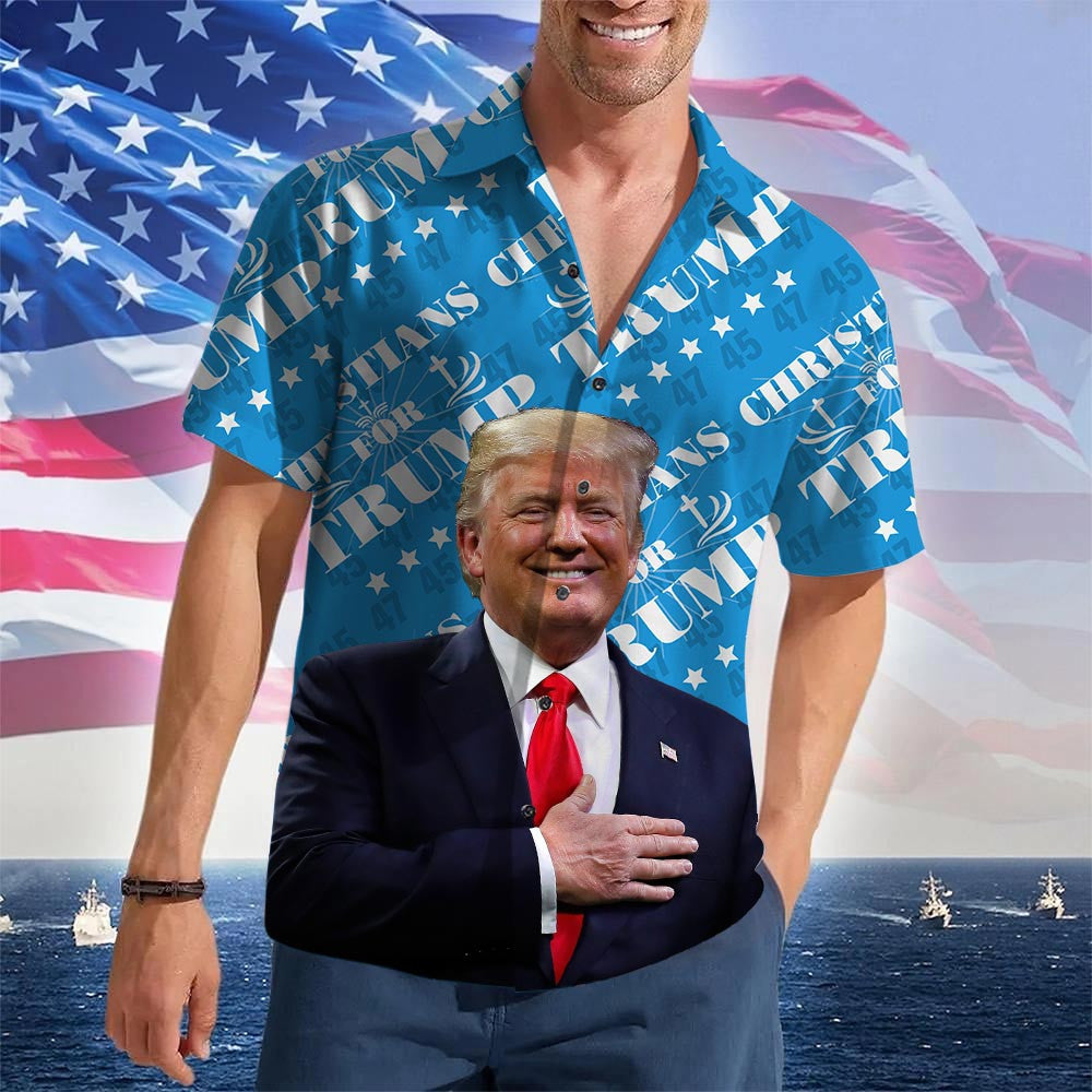 Christians For 2026 Hawaiian Shirt Pro Patriotic Button Up Gifts For Christians – Moonbestprint