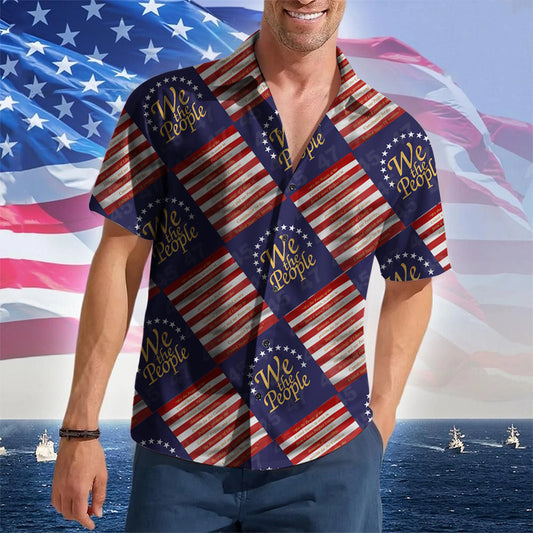 We The People Hawaiian Shirt Patriotic Button Up Shirt Gifts For Gun Lovers – Moonbestprint