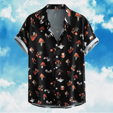 Retro Mushroom Hawaiian Shirt Magic Mushroom Button Up Shirt For Men's Gifts – Moonbestprint