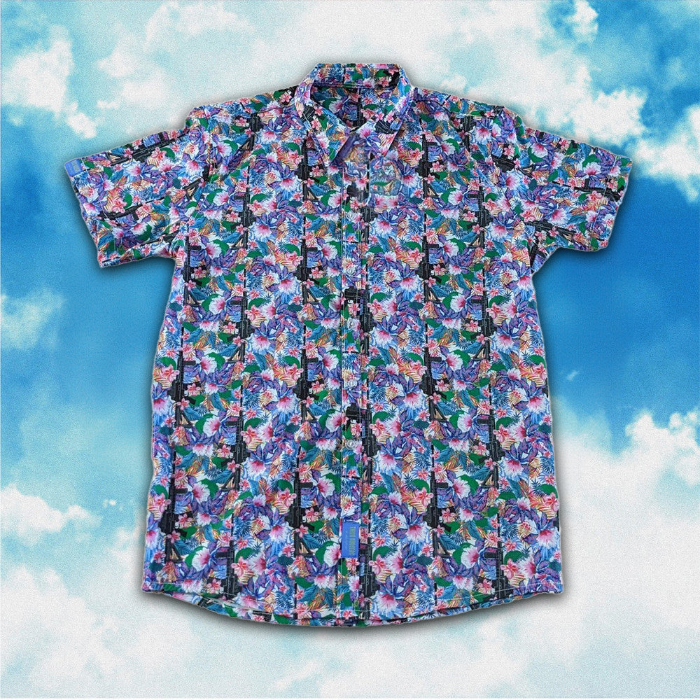 Tactical Hawaiian Shirt Flowers And Guns Button Up Shirt Gun Lovers Gifts For Dad – Moonbestprint