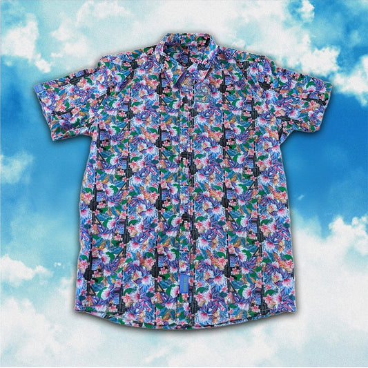 Tactical Hawaiian Shirt Flowers And Guns Button Up Shirt Gun Lovers Gifts For Dad – Moonbestprint