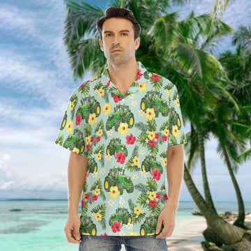 John Deere Hawaiian Shirt Tractor Summer Button Up Shirts For Men Gifts For Farmers – Moonbestprint