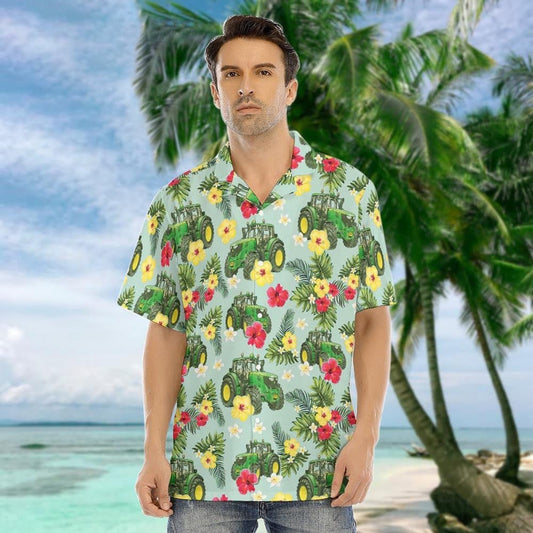 John Deere Hawaiian Shirt Tractor Summer Button Up Shirts For Men Gifts For Farmers – Moonbestprint