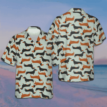 Tiny Dachshund Dog Pattern Hawaiian Shirt Dog Owner Men's Summer Shirts Sale Clothing – Moonbestprint