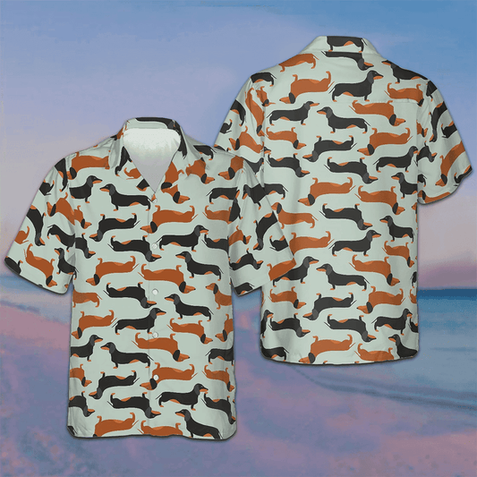 Tiny Dachshund Dog Pattern Hawaiian Shirt Dog Owner Men's Summer Shirts Sale Clothing – Moonbestprint