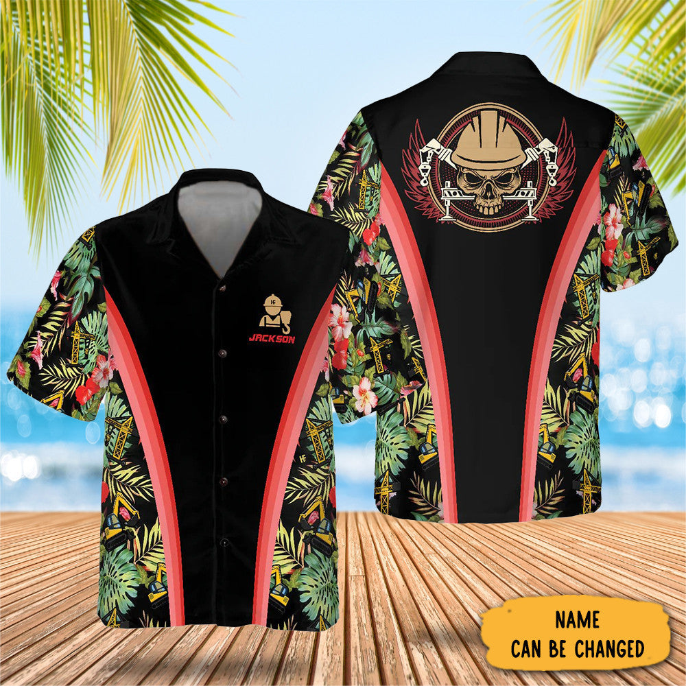 Custom Crane Operator Tropical Hawaiian Shirt Vacation Button Up Crane Operator Gifts – Moonbestprint