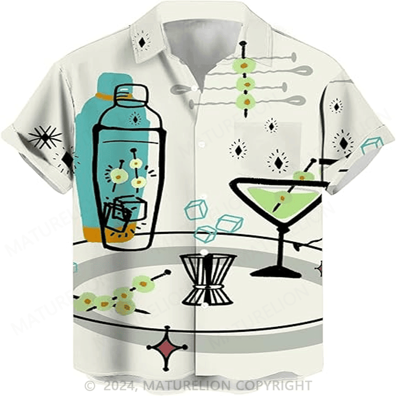 Cocktail Bartending Drink Hawaiian Shirt Funny T-Shirt with Sayings Sarcastic Men's Tee – Moonbestprint