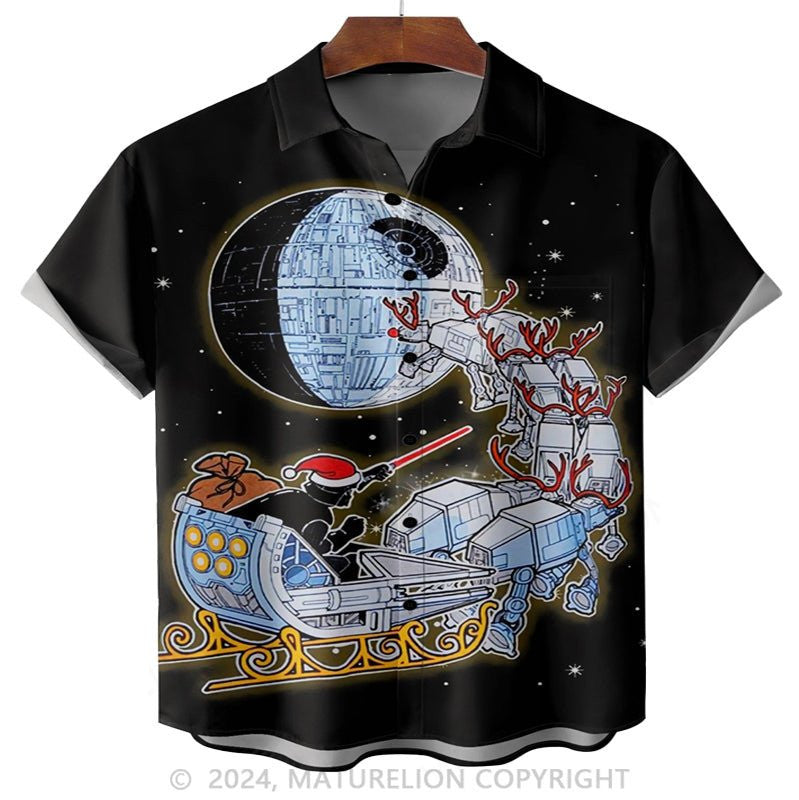 Christmas Star Wars Chest Pocket Hawaiian Shirt Adult Funny Shirt Hilarious Graphic Tee for M – Moonbestprint