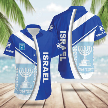 Customized Israel Hawaiian Shirt Israel Coat Of Arms Shirt Israeli Clothing Gifts For Jews – Moonbestprint