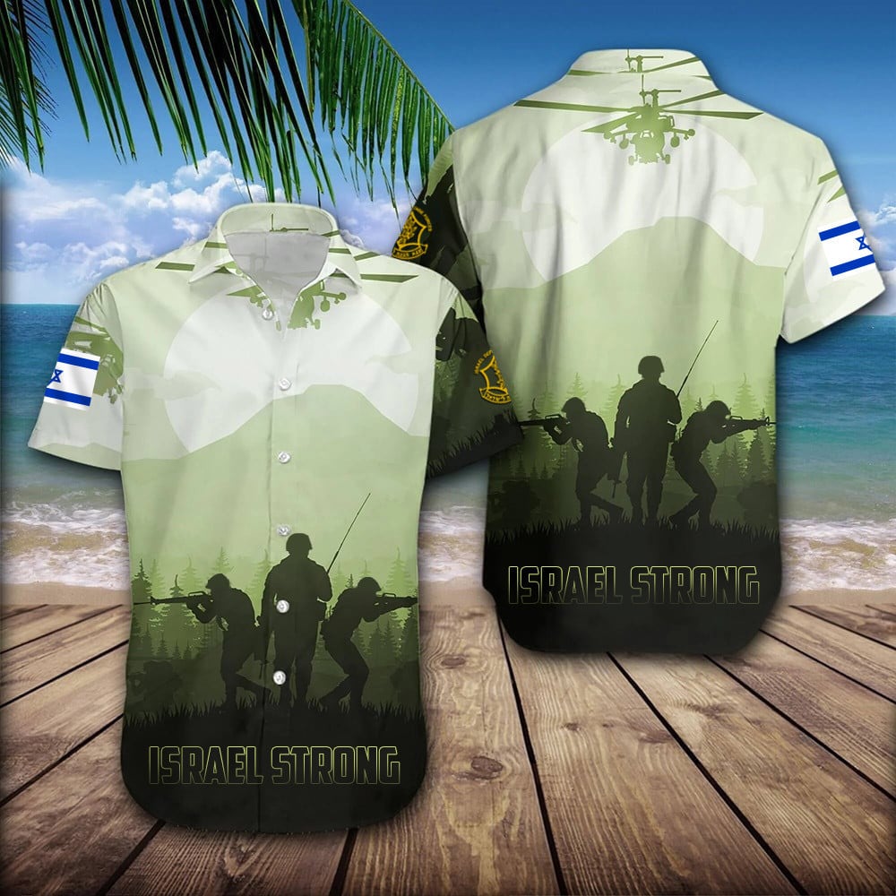 Israel Strong Hawaiian Shirt Israeli Army Shirt I Stand With You Israel Clothing – Moonbestprint