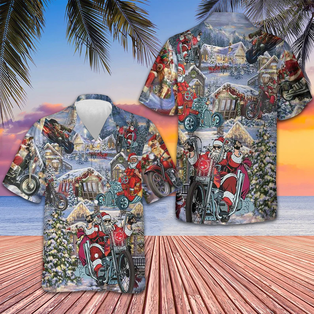 Christmas Santa Claus Racing Hawaiian Shirt 2026 Xmas Unique Shirt Gifts For Him – Moonbestprint
