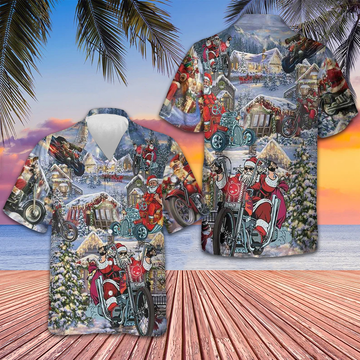 Christmas Santa Claus Racing Hawaiian Shirt 2026 Xmas Unique Shirt Gifts For Him – Moonbestprint
