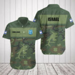 Custom I Stand With Israel Hawaiian Shirt Israel Coat Of Arms Camo Clothing Israeli Army Shirt – Moonbestprint