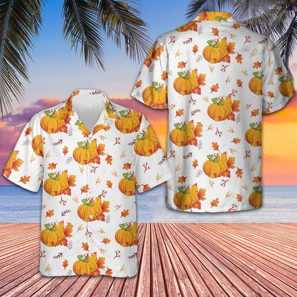 Thanksgiving Fall Leaves And Pumpkins Hawaiian Shirt Thanksgiving 2026 Shirts Gifts For Him – Moonbestprint