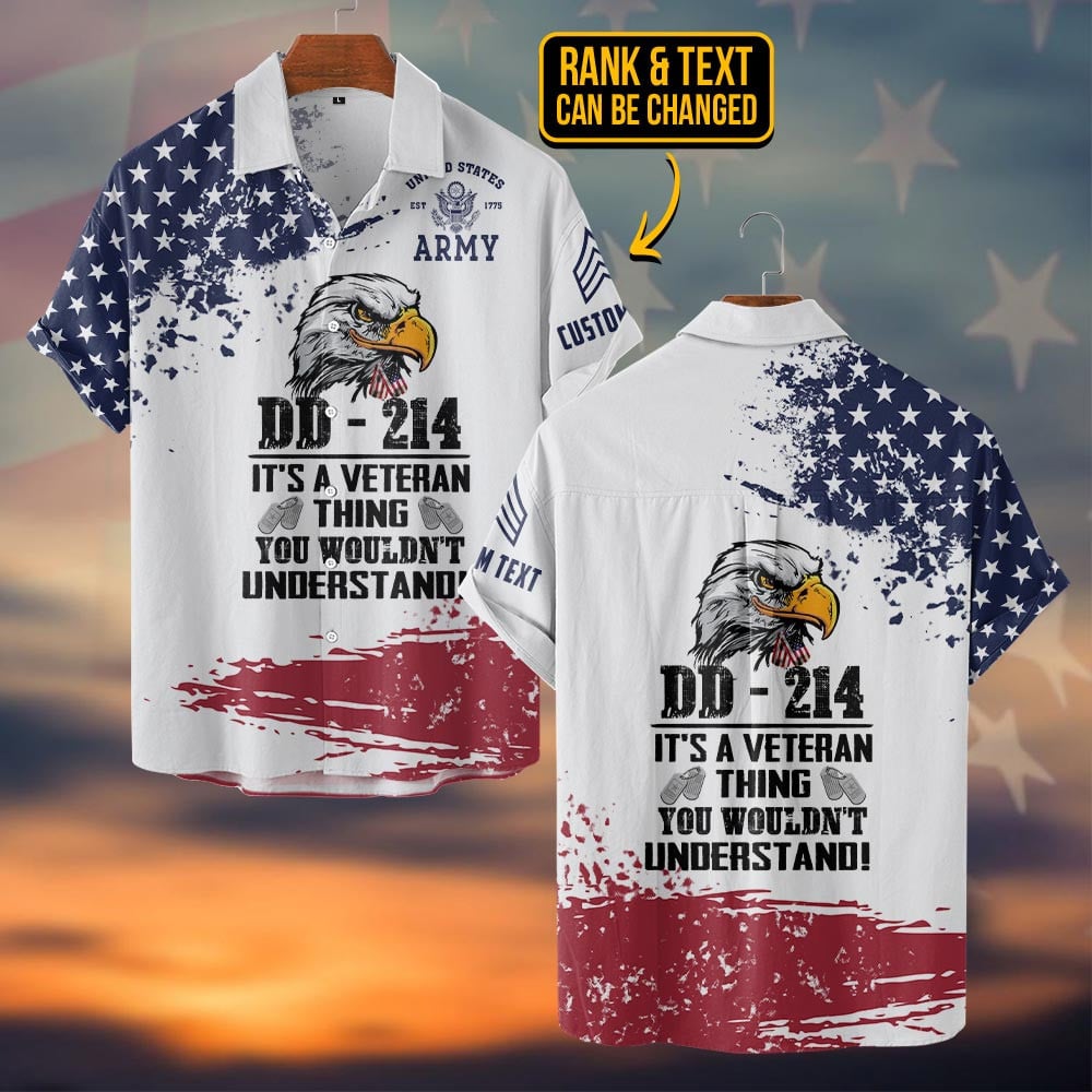 Custom Eagle DD 214 It's A Veteran Thing You Wouldnt Understand Hawaiian Shirt US Army Shirt – Moonbestprint