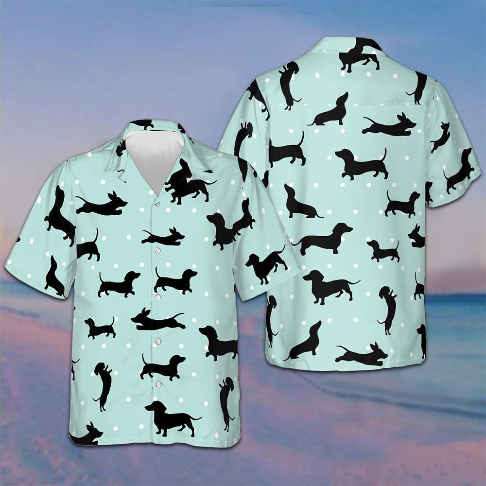 Dachshund Dogs Hawaiian Shirt Vacation Button Down Shirts Gifts For Dachshund Lovers – Moonbestprint