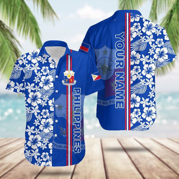 Custom Philippines Coat Of Arms Hibiscus Pattern Hawaiian Shirt Gifts For Filipinos – Moonbestprint