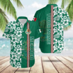 Custom Mexico Coat Of Arms Hibiscus Pattern Hawaiian Shirt Beach Button Up Gifts For Mexican – Moonbestprint
