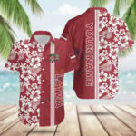 Custom Latvia Coat Of Arms Hibiscus Pattern Hawaiian Shirt Summer Button Up Gifts For Latvian – Moonbestprint