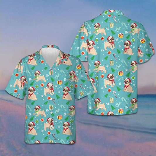 Happy Christmas Pug Hawaiian Shirt Funny Pug Shirt Gifts For Christmas 2026 – Moonbestprint