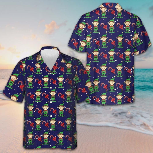 Christmas Elves On Blue Hawaiian Shirt 2026 Xmas Elf Shirt Gifts For Brother – Moonbestprint