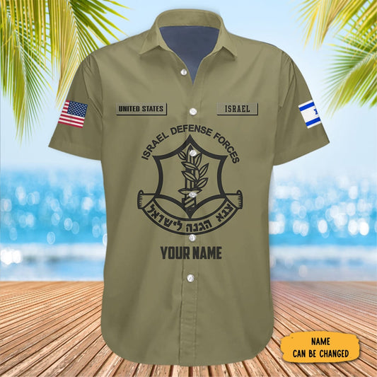 Personalized IDF Hawaiian Shirt Israel Shirt United States I Stand With Israel Clothing – Moonbestprint