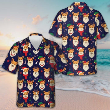 Christmas Corgis Pattern Hawaiian Shirt 2026 Christmas Dog Lovers Shirt Gifts For Him – Moonbestprint