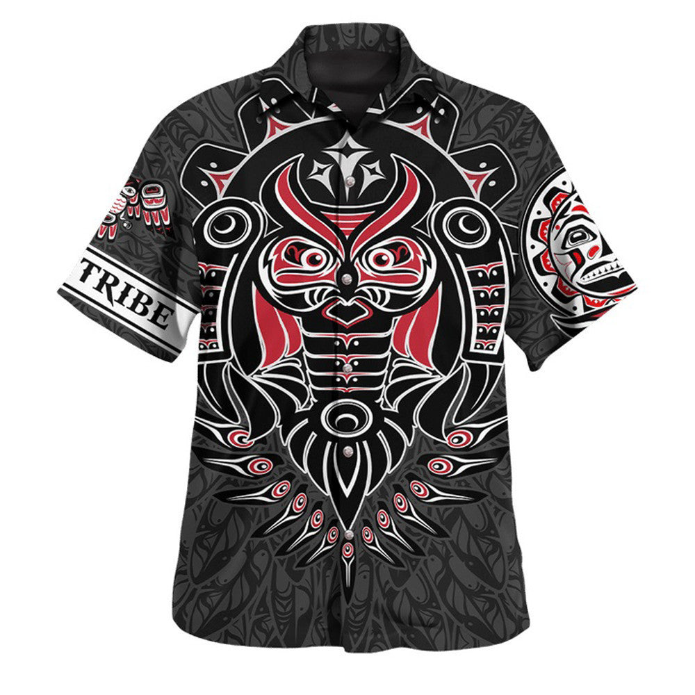 Personalized Death And Rebirth 3D Print Hawaii Shirt Haida Art Style Men's Clothing – Moonbestprint