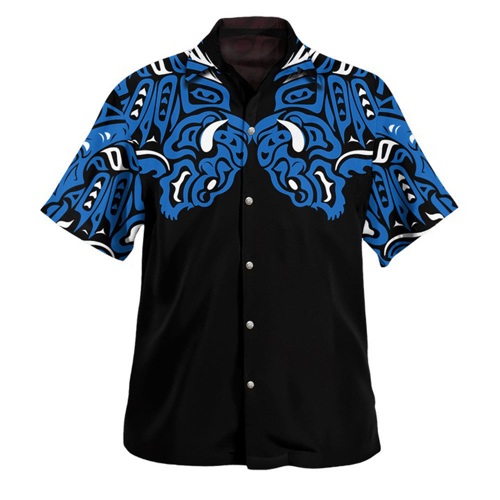 Buffalo Myth 3D Hawaii Shirt Haida Art Style Buffalo Clothing Gift – Moonbestprint