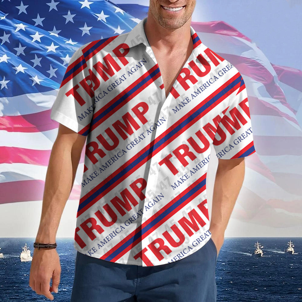 2026 Make America Great Again Hawaiian Shirt Campaign Merch Patriotic Button Up – Moonbestprint
