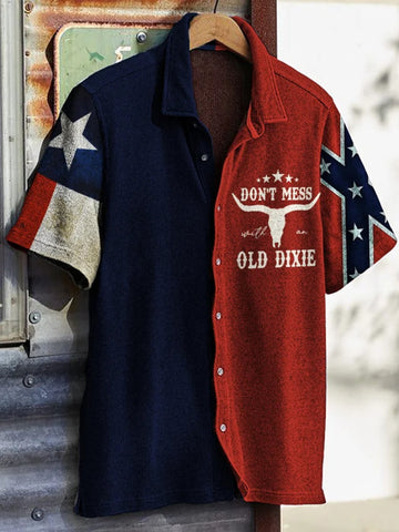Don't Mess Old Dixie Texas Flag Hawaiian Shirt Vintage Southern Pride Apparel – Moonbestprint