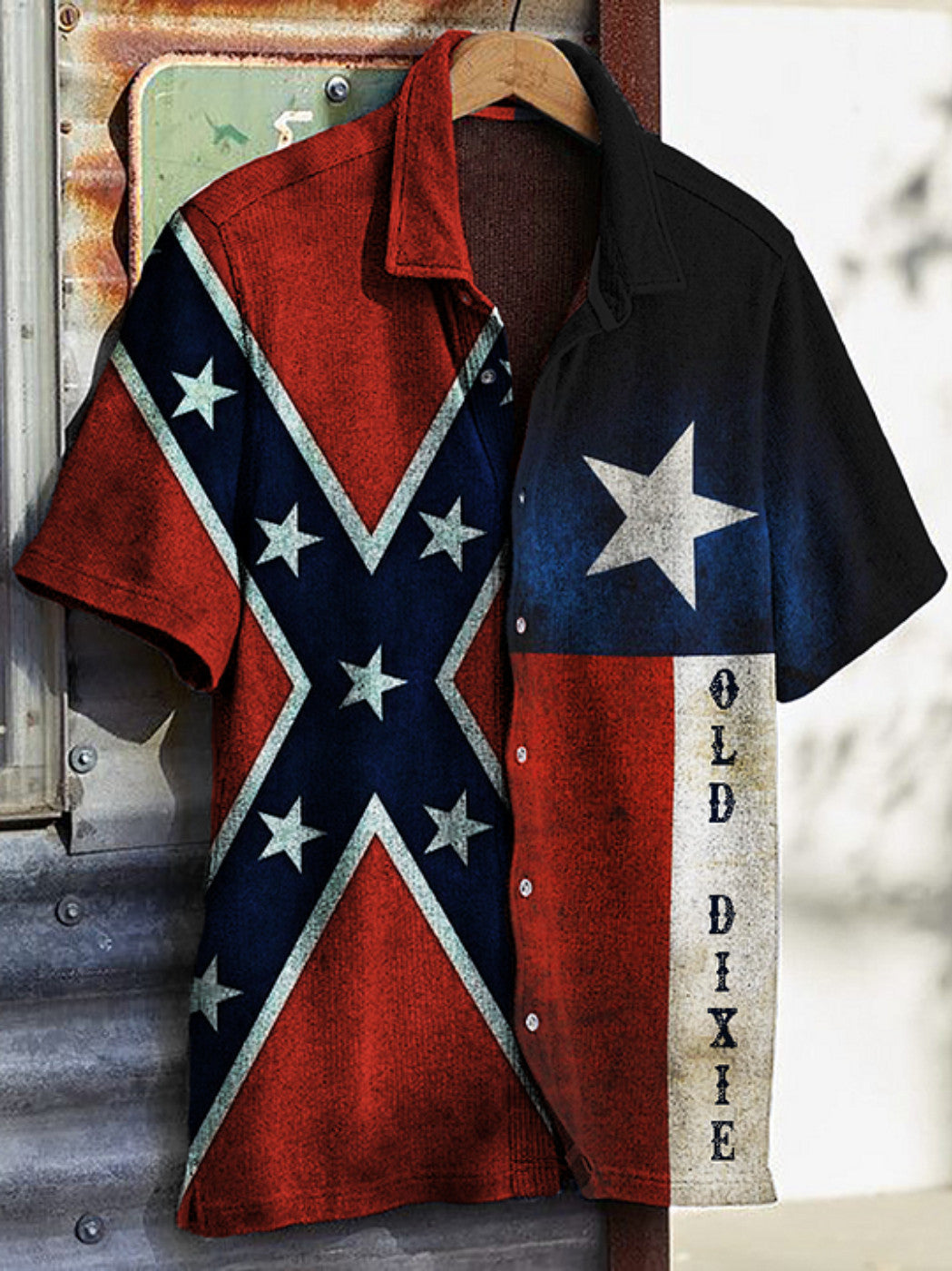 Old Dixie Texas Flag Hawaiian Shirt Vintage Southern Cross Shirt Gifts For Patriots – Moonbestprint