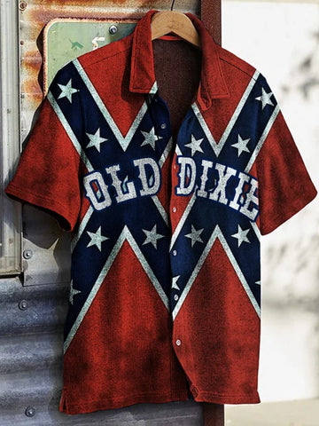 Old Dixie Hawaiian Shirt Vintage Southern Cross Button Up Shirt Lynyrd Skynyrd Merchandise – Moonbestprint