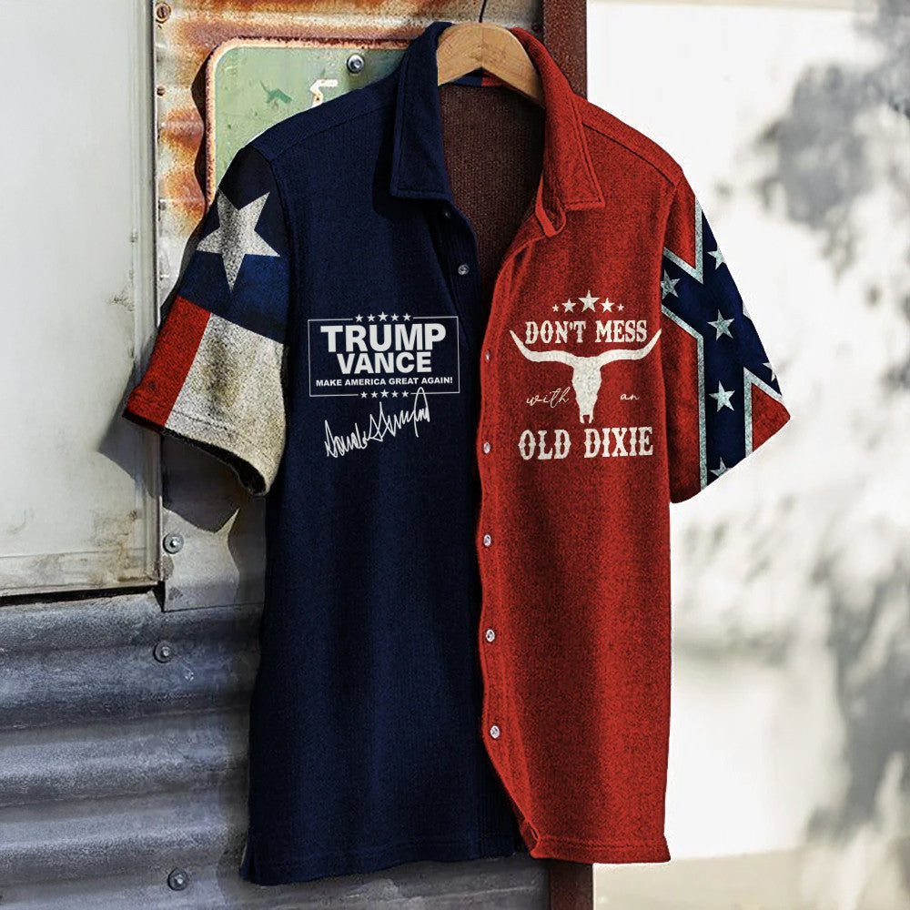 Vance 2026 Hawaiian Shirt Don't Mess With An Old Dixie Merch Texas Flag Southern Apparel – Moonbestprint