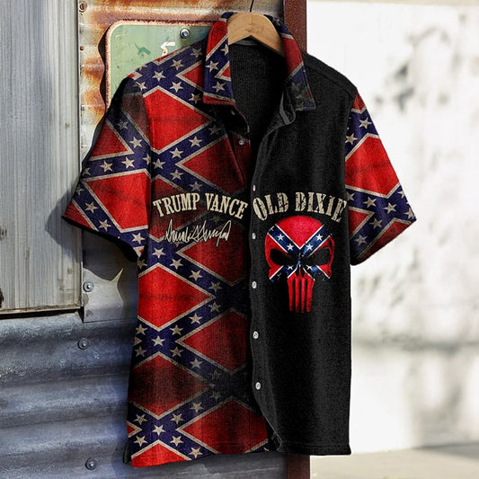 Vance 2026 Hawaiian Shirt Skull Old Dixie Merch Southern Cross Apparel – Moonbestprint