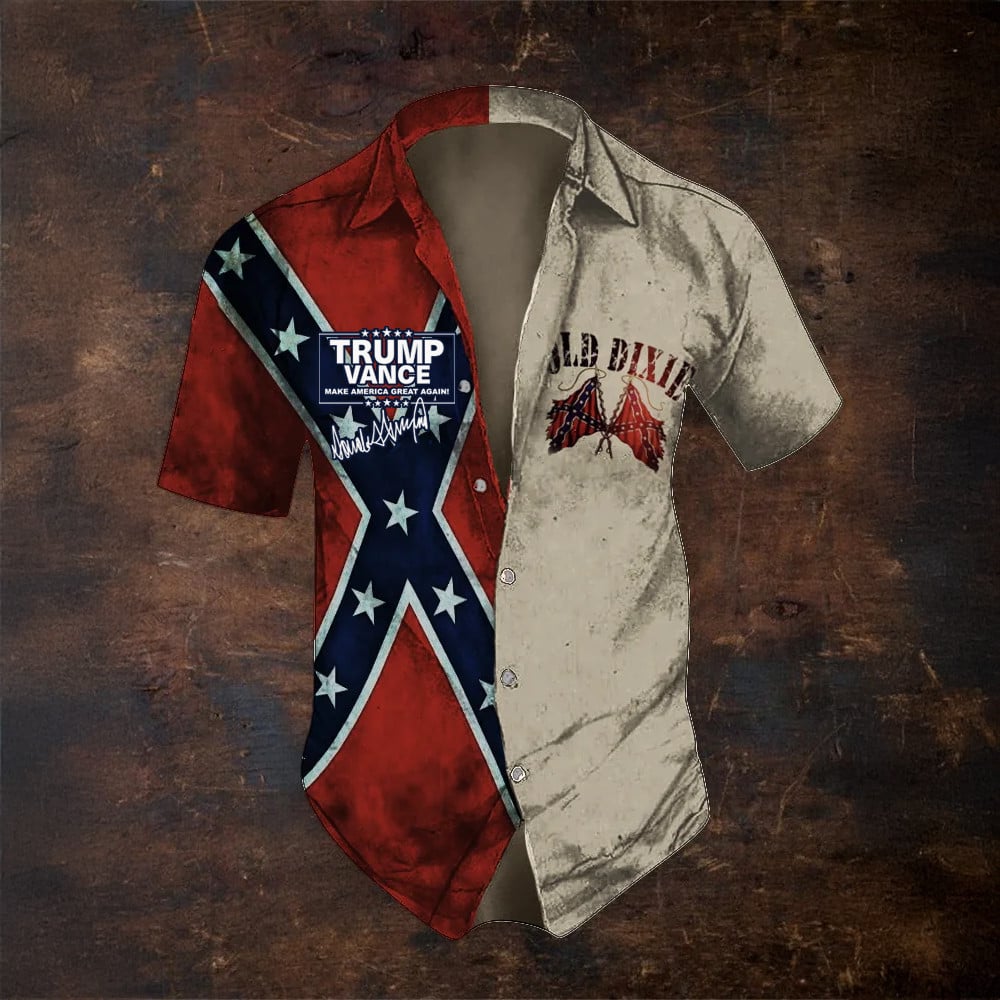 Vance Button Up Shirt Vintage Southern Old Dixie Merch Make America Great Again Shirt – Moonbestprint