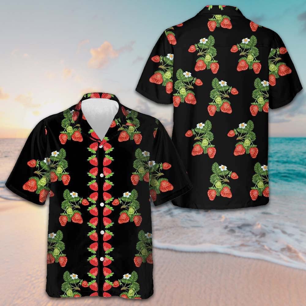 Strawberries Hawaiian Shirt Strawberry Lovers Summer Button Up Shirts Gifts For Siblings – Moonbestprint