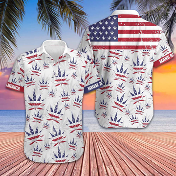 America Marijuana Leaf Hawaiian Shirt Beach Short Sleeve Button Down Gifts For Smokers – Moonbestprint