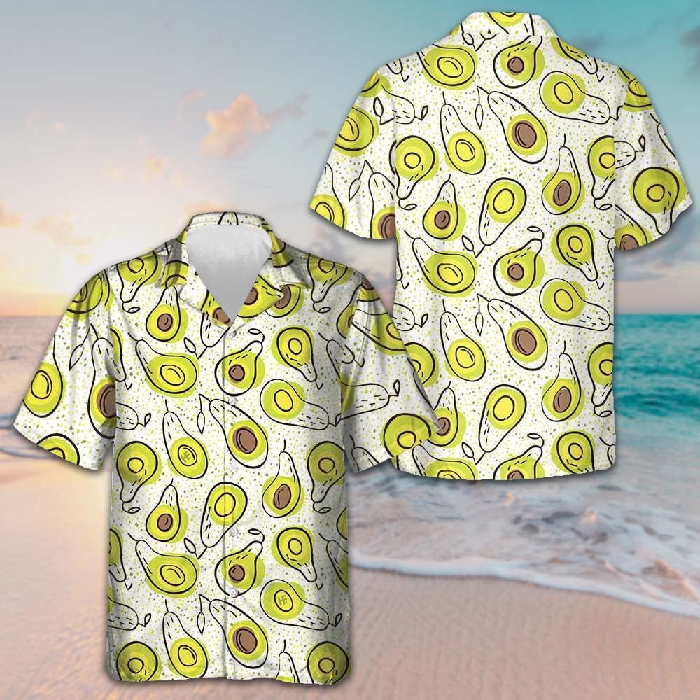 Avocado Pattern Hawaiian Shirt Men's Button Down Shirts For Summer Gift Ideas For Husband – Moonbestprint
