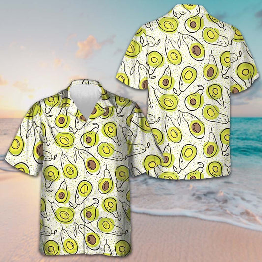 Avocado Pattern Hawaiian Shirt Men's Button Down Shirts For Summer Gift Ideas For Husband – Moonbestprint