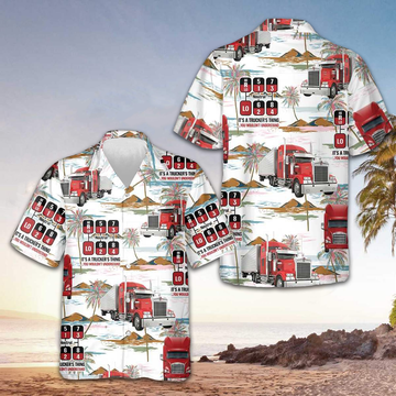 Tropical Trucker Hawaiian Shirt Men's Beach Button Up Shirts Gifts For Truckers – Moonbestprint