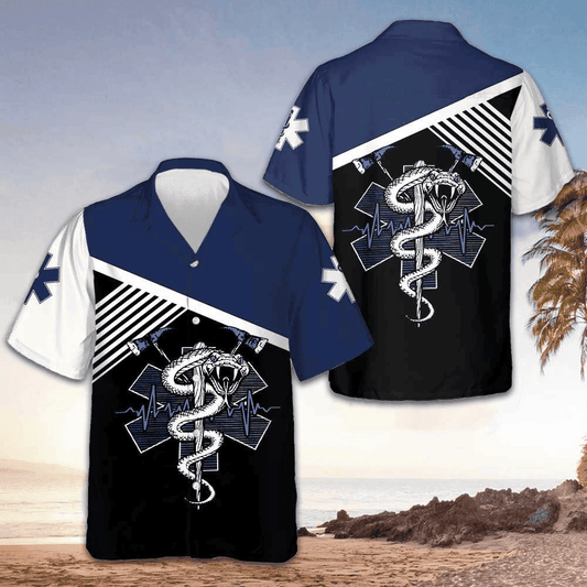 EMS Paramedic Hawaiian Shirt Men's Button Down Shirt Paramedic Gift Ideas – Moonbestprint