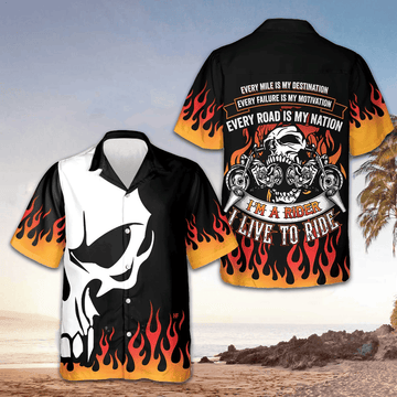 I'm A Rider I Live To Ride Hawaiian Shirt Motorcycle Lovers Skull Shirt GIfts For Men – Moonbestprint