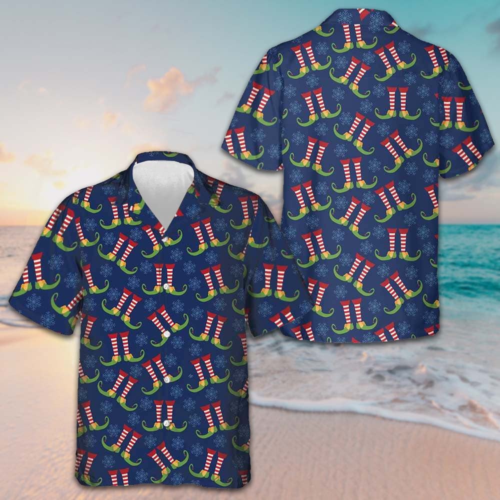 Christmas Elves Legs Hawaiian Shirt Merry Xmas Elf Shirt Gifts For Cousin – Moonbestprint
