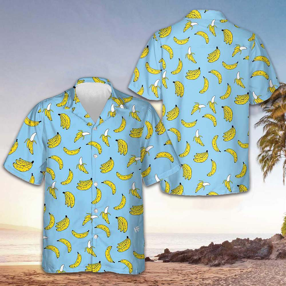 Summer Banana Seamless Pattern Hawaiian Shirt Men's Beach Button Up Gifts For Husband – Moonbestprint