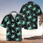 Green Crab Hawaiian Shirt Men's Short Sleeve Button Up Beach Shirts Gifts For Crab Lovers – Moonbestprint