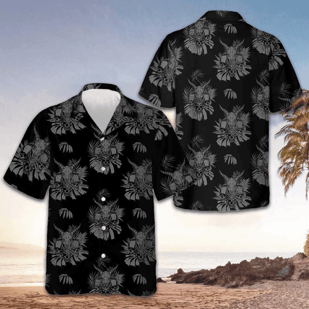 The Goat Skull Hawaiian Shirt Men's Beach Shirts Button Up Gifts For Husband – Moonbestprint