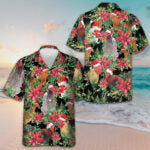 Chicken With Christmas Plants Hawaiian Shirt Beach Button Up Shirt Gifts For Chicken Lovers – Moonbestprint
