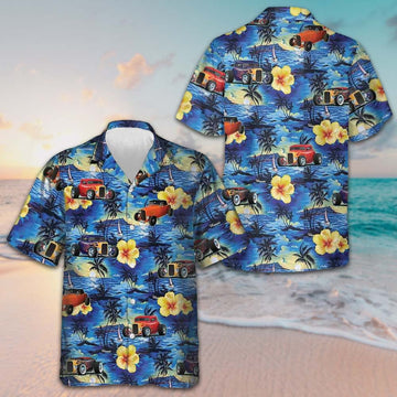 Car And Tropical Hibiscus Pattern Hawaiian Shirt Summer Beach Shirts Car Enthusiast Gifts – Moonbestprint