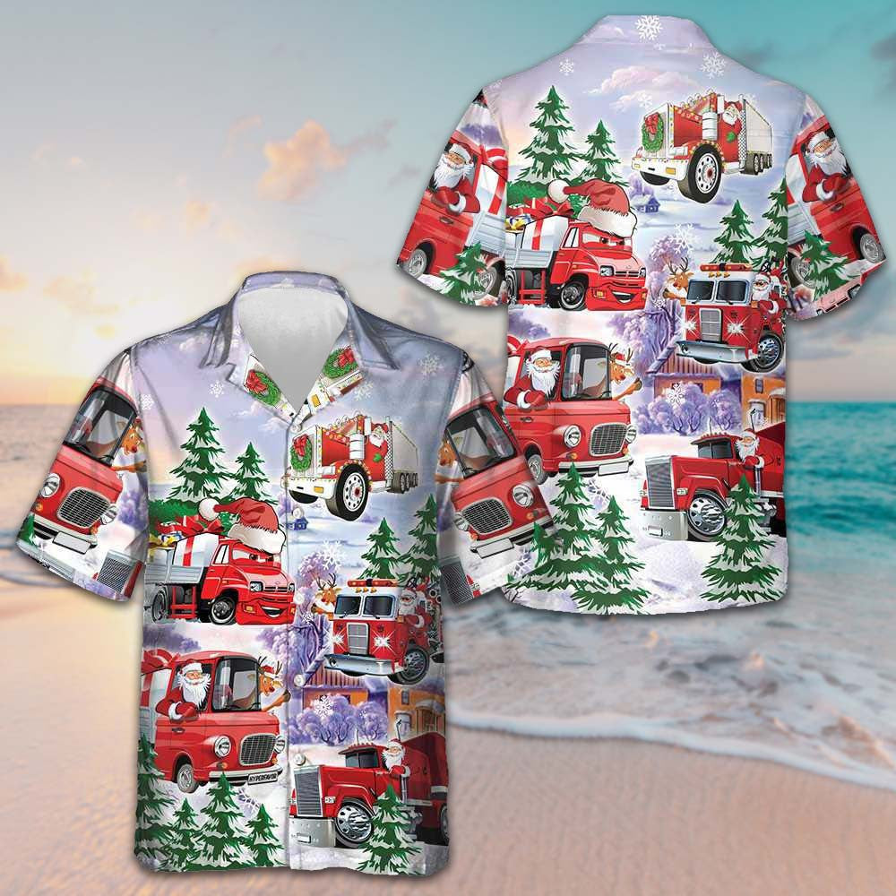 Christmas Red Truck Hawaiian Shirt Men's Christmas Shirts Unique Gift For Boyfriend – Moonbestprint